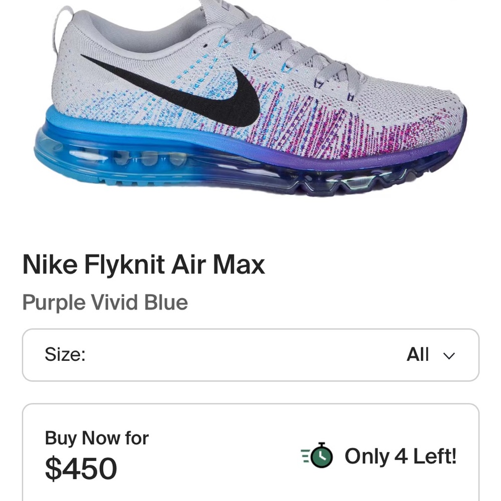 Nike Flyknit Air Max Men’s Sneakers - Gray and Blue